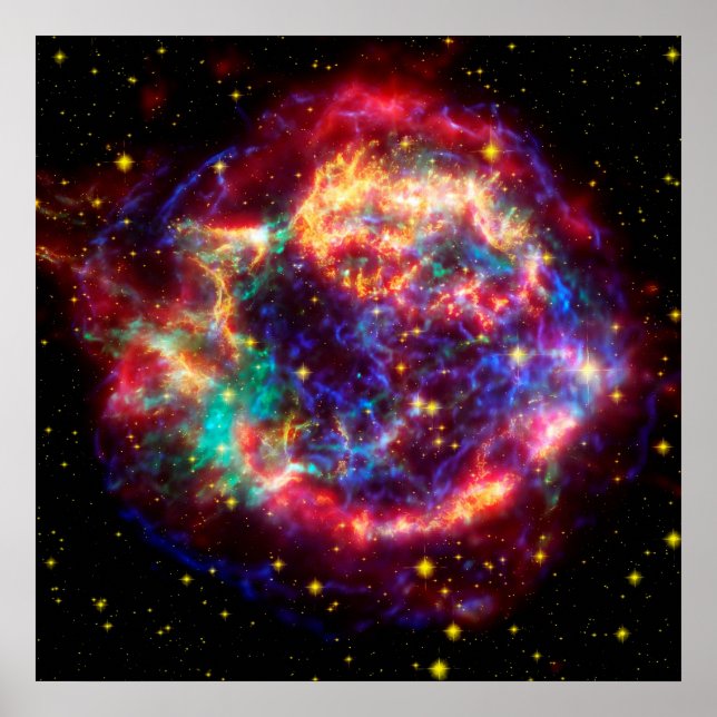 Cassiopeias Supernova Bubble - skönhet i rymden Poster (Framsidan)