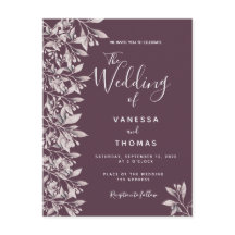 Cassis botaniska rosa-manusinbjudan till bröllop