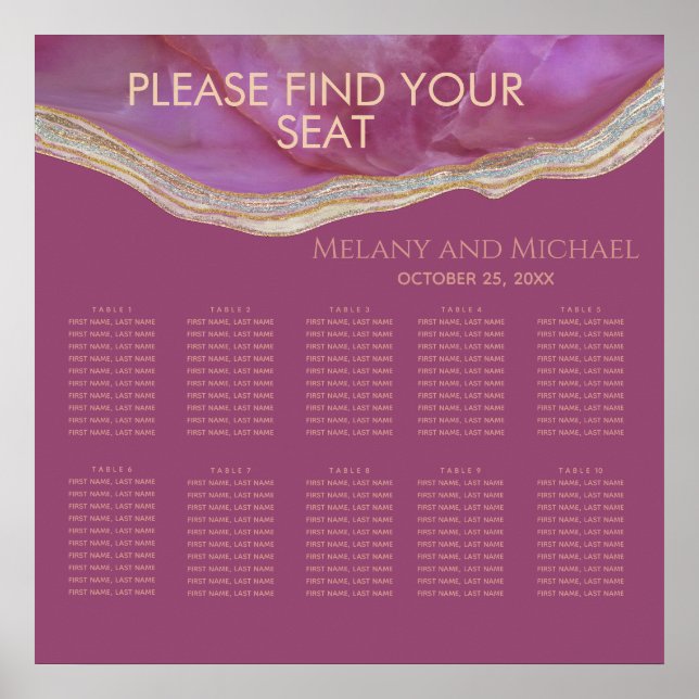 Cassis chic agate romantic elegant poster (Framsidan)