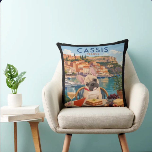 CASSIS • Frankrike  Fransk Bulldog Konst Muse Reso Kudde (Skapare uppladdad)