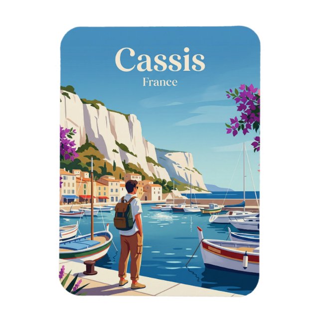 Cassis hamn Frankrike Magnet (Vertikal)