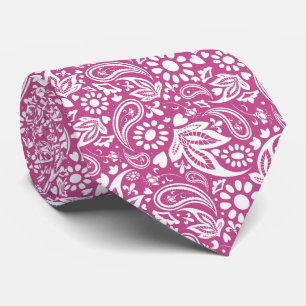 Cassis Mulberry och White Romantic Paisley Mönster Slips