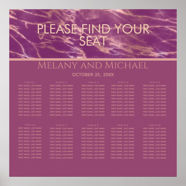 Cassis ro guld marble romantic elegant poster (Framsidan)