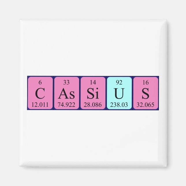 Cassius Perius bord namn magnet (Framsidan)