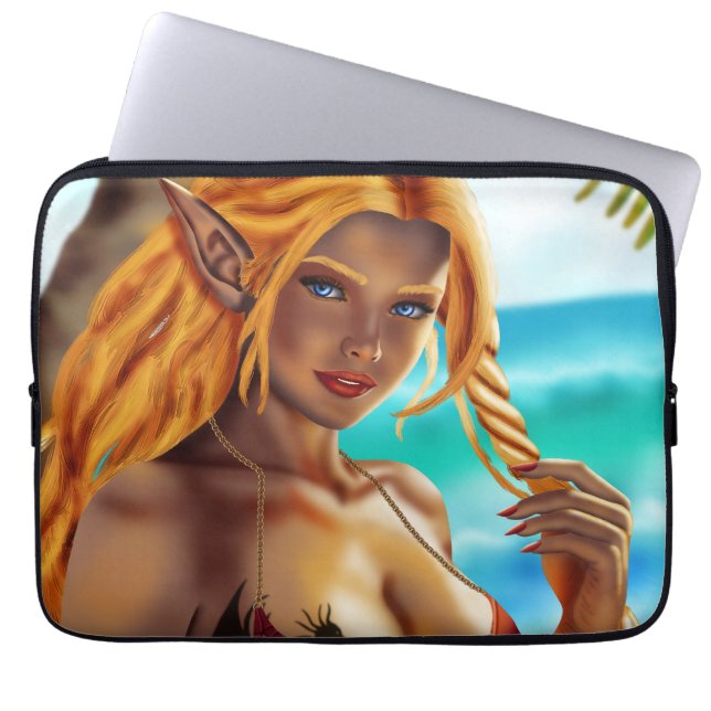 Cassja på stranden laptop fodral (Framsidan)