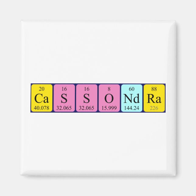 Cassondra periodisk magnet bord namn (Framsidan)