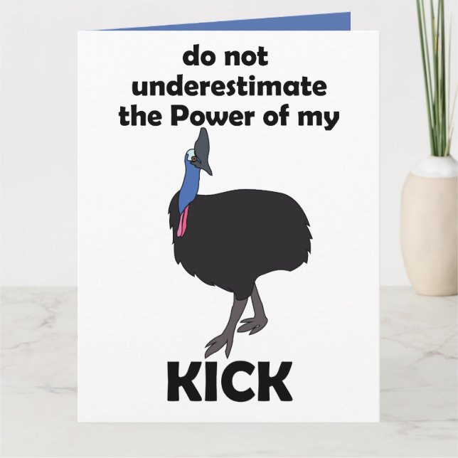 Cassowary Fågel Spark Kraft Roligt Citat Kort (Framsida)