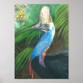 Cassowary Hand Pasigned Original Art Poster. Poster
