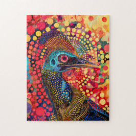 Cassowary in Aborigine Dot Art Stil Pussel