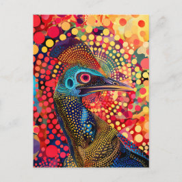 Cassowary in Aborigine Dot Art Stil Vykort