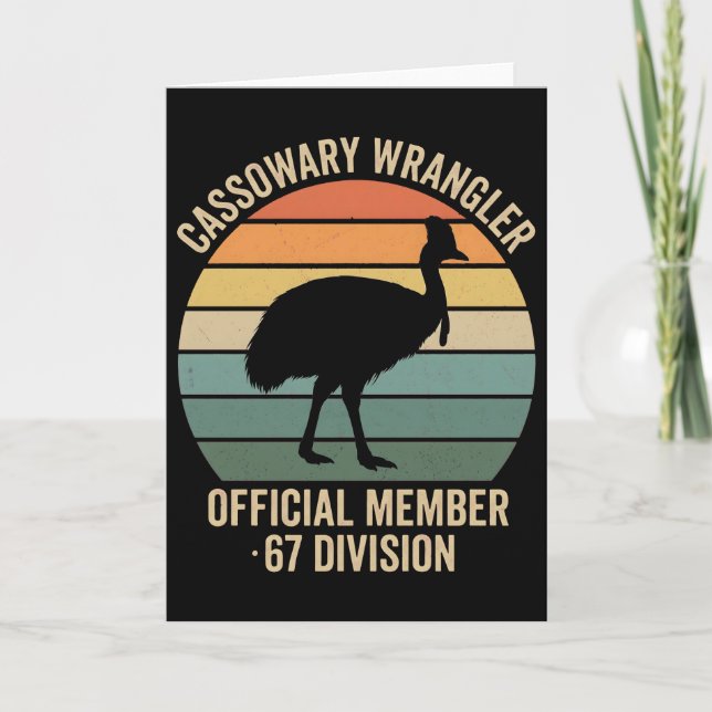 Cassowary Keeper funny Retro bird lover Kort (Framsida)