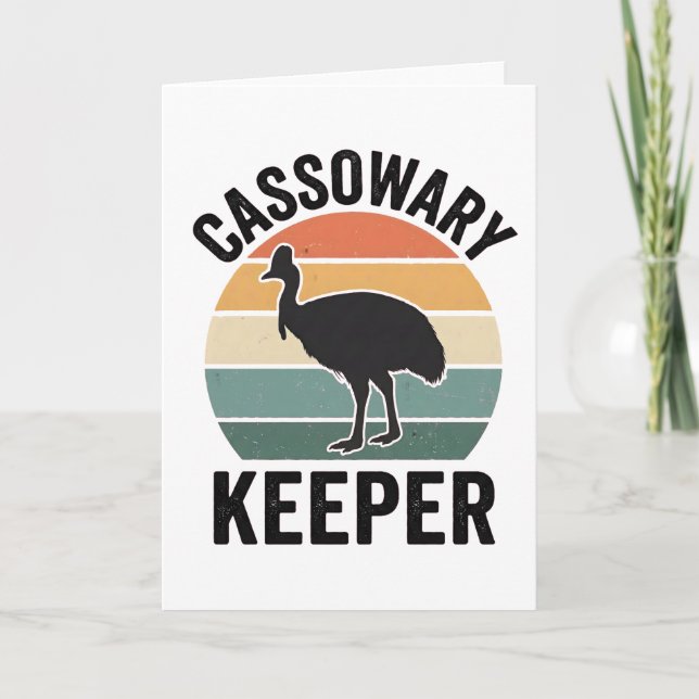 Cassowary Keeper rolig Retro fågelälskare Kort (Framsida)