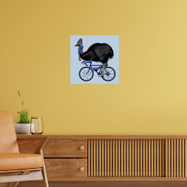 Cassowary Riding A Bicycle Poster