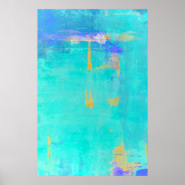 "Cast Away" - Turkos och Orange Abstrakt Art Poster