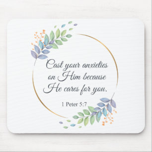 Cast dina ångor på honom 1 Peter 5:7 Musmatta