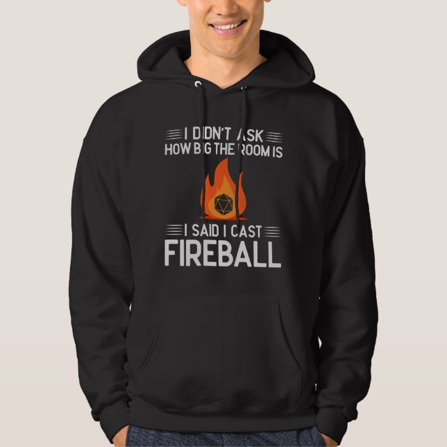 Cast Fireball Funny Gamer Geek Hoodie (Framsida)