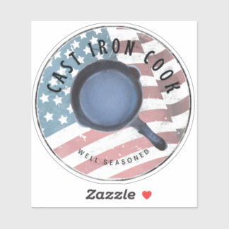 Cast Järn Cook well Seasoned Sticker Klistermärken