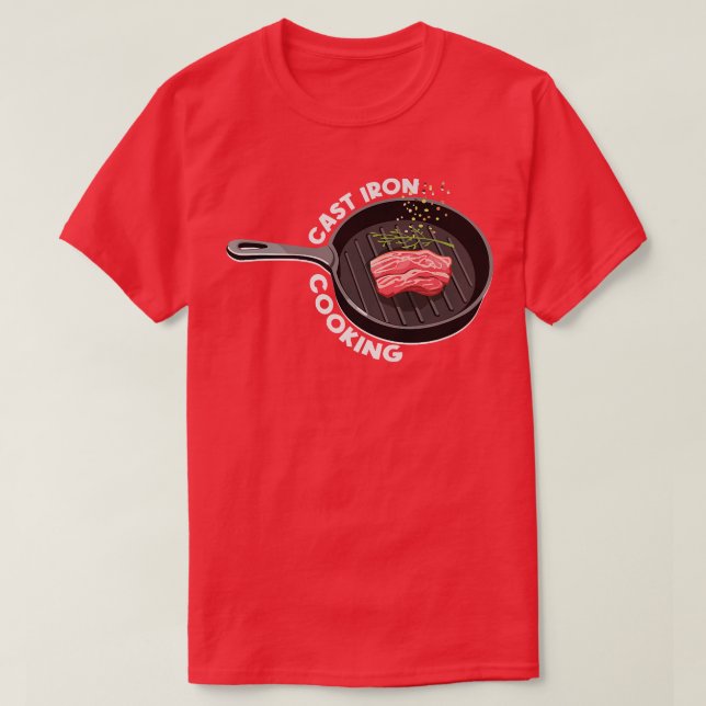 Cast Järn Cooking Cast Järn Skillet T Shirt (Design framsida)