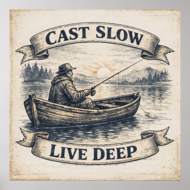 Cast Slow, Live Deep Poster (Framsidan)
