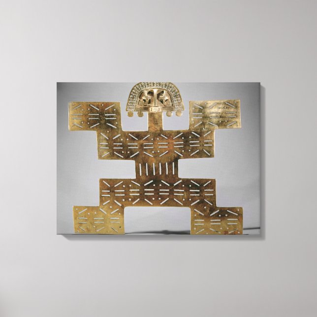 Cast Tumbaga pectoral, från Huaca del Dragon Canvastryck (Framsida)