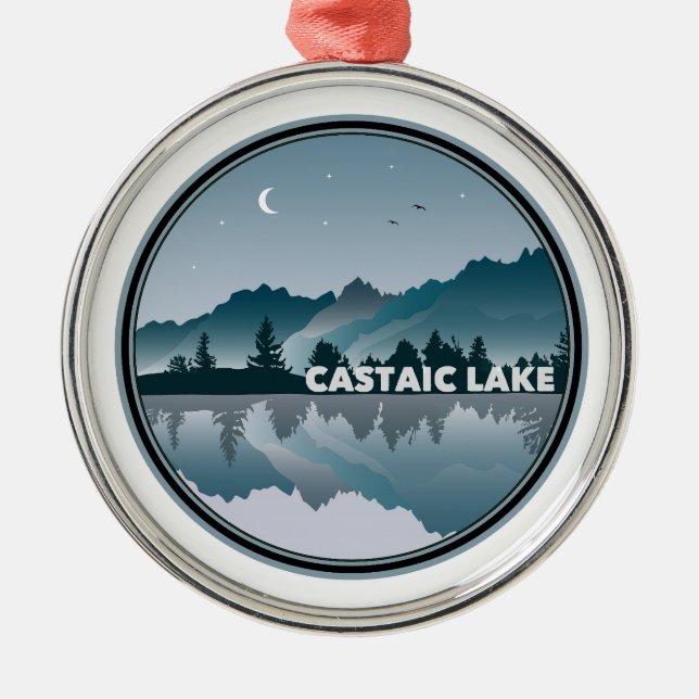 Castaic Lake California Reflektion Julgransprydnad Metall (Framsidan)