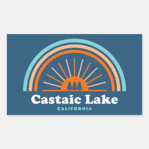 Castaic Lake California Regnbåge Rektangulärt Klistermärke