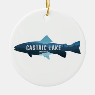 Castaic Lake Kalifornien Fisk Julgransprydnad Keramik