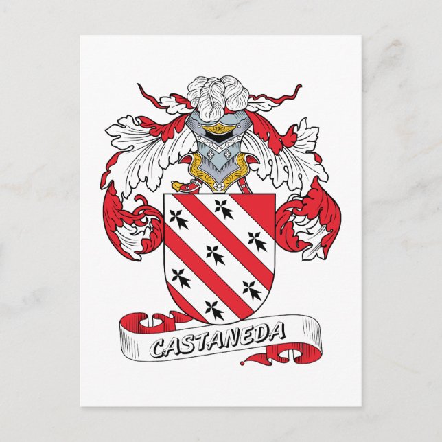 Castaneda Family Crest Vykort (Framsida)