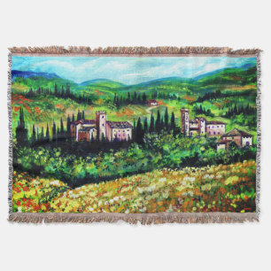 CASTEL IN CHIANTI LANDSCAPE ,GULT FLOWER FÄLT FILT