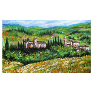 CASTEL IN CHIANTI LANDSCAPE ,GULT FLOWER FÄLT TYG