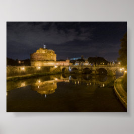 Castel Sant Angelo nattetid Poster