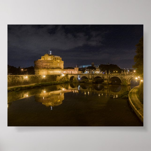 Castel Sant Angelo nattetid Poster (Framsidan)