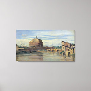 Castel Sant Angelo och floden Tiber, Rome Canvastryck