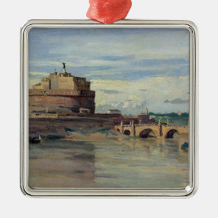 Castel Sant Angelo och floden Tiber, Rome Julgransprydnad Metall