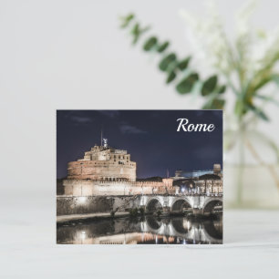 Castel Sant Angelo på natten i Rom