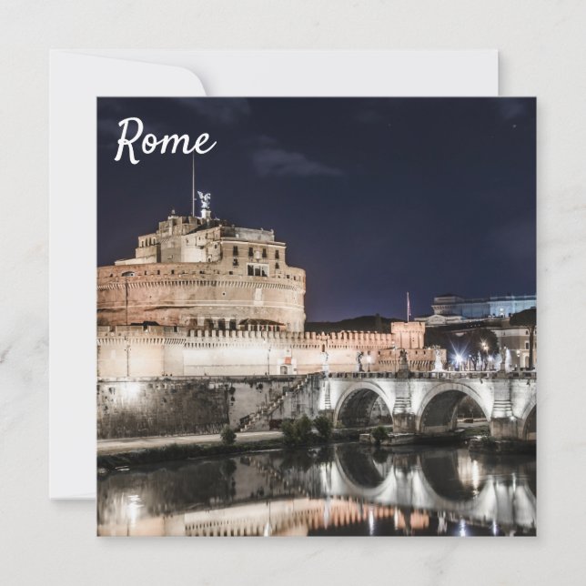 Castel Sant Angelo på natten i Rom (Framsida)