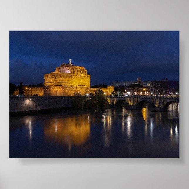 Castel Sant Angelo på natten Poster (Framsidan)