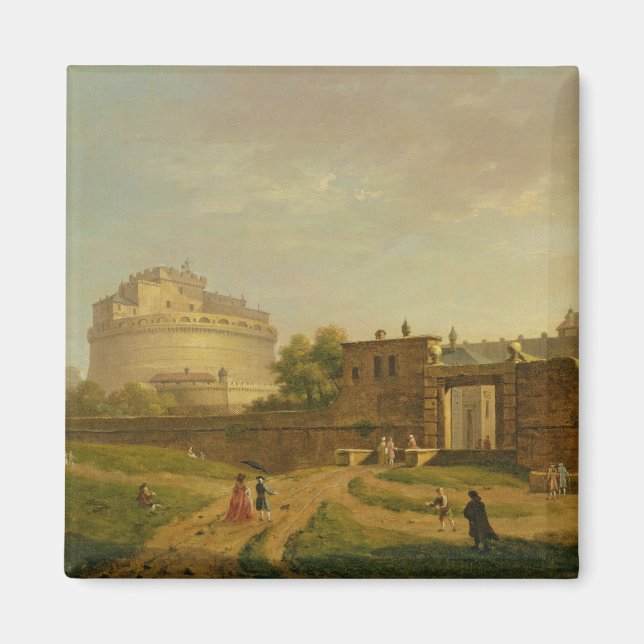 Castel Sant'Angelo, Rom, 1776 (olja på arbetsyta) Magnet (Framsidan)