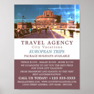 Castel Sant'Angelo, Rom, Italien, resebyrå Poster