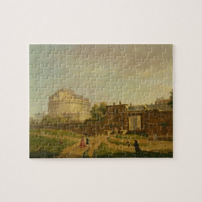 Castel Sant'Angelo, Rome, 1776 (olja på kanfas) Pussel (Horisontell)