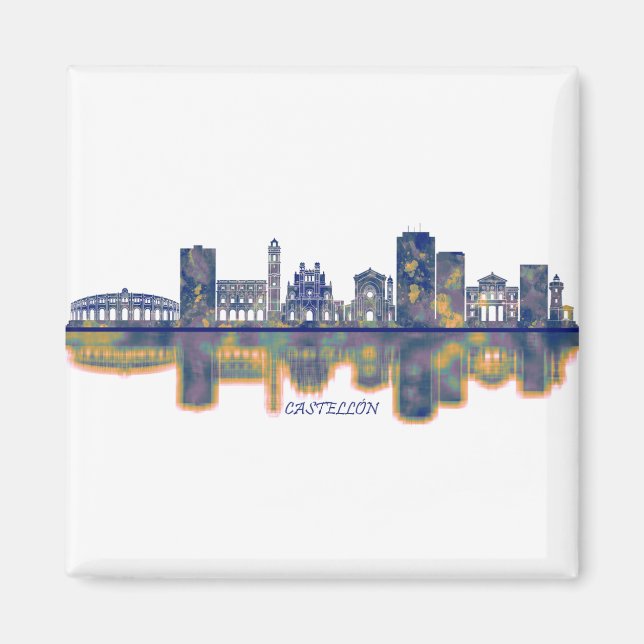Castellón de la Plana Skyline Magnet (Framsidan)