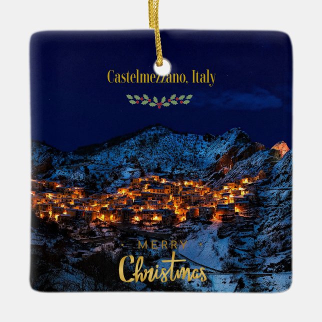 Castelmezzano, Italien jul Julgransprydnad Keramik (Framsida)