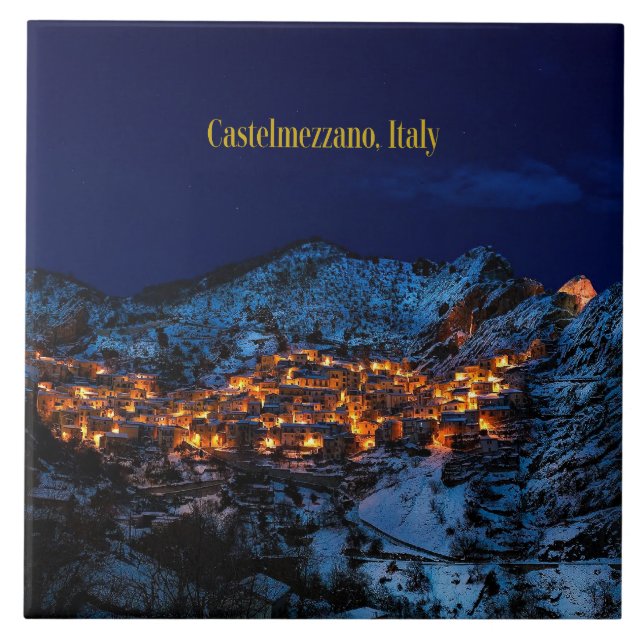 Castelmezzano, Italien Kakelplatta (Framsidan)