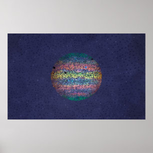 Casten för tre måne skuggar på Jupiter Poster