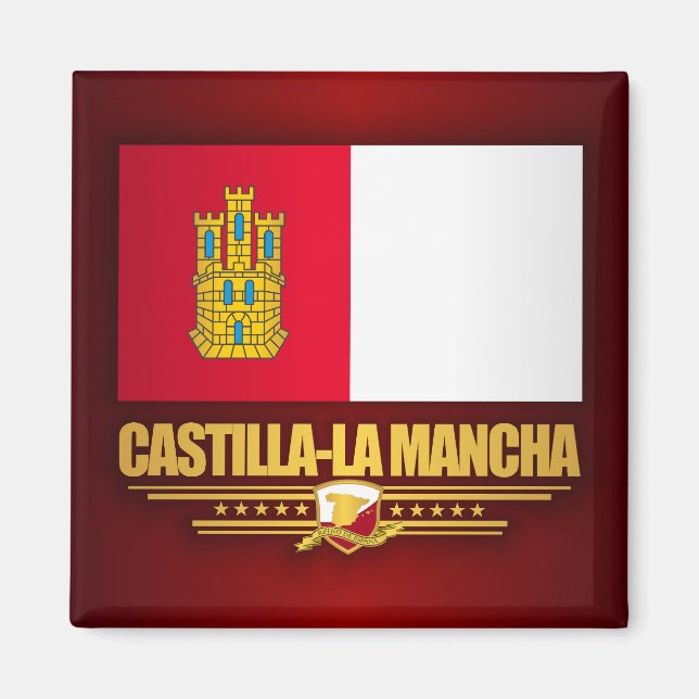 Castilla-La Mancha Flagga Magnet (Framsidan)