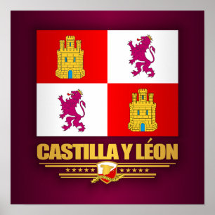 Castilla y Leon flagga Poster