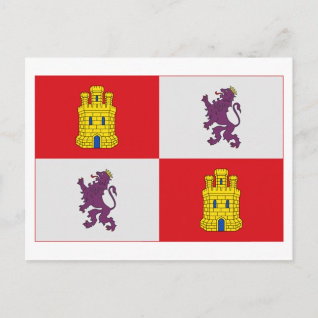 Castilla y León flagga Vykort (Framsida)