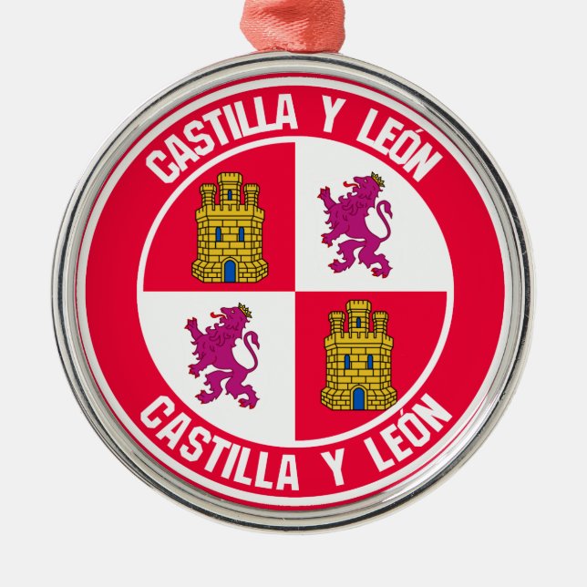 Castilla y León Round Emblem Julgransprydnad Metall (Framsidan)