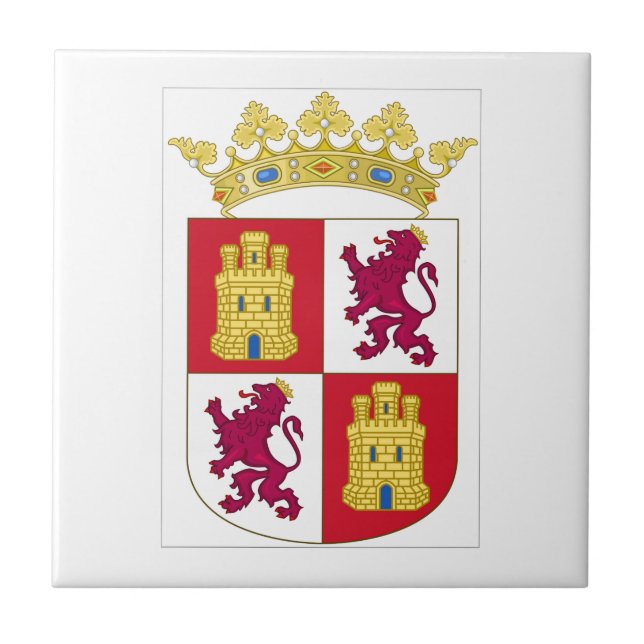 Castilla y Leon (Spanien) vapensköld Kakelplatta (Framsidan)