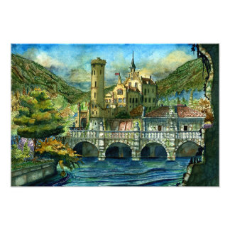 Castillo Mágico en el Lago Fototryck